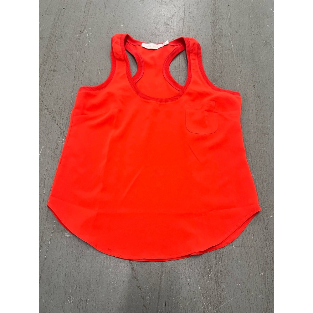 Bishop + Young Orange Blouse Tank‎ Top Womens Medium Sleeveless Casual Chic